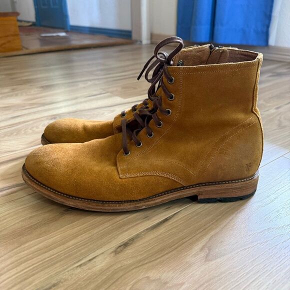 Frye Bowery Lace Up 80340 Mens Brown Suede Zipper Casual Dress Boots Size 13 main image 7